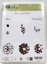 Stampin Up What I love Flower Floral Thank You 10 Clear Mount Ink Stamps... - $12.00
