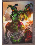 TMNT vs Incredible Hulk Glossy Art Print 11 x 17 In Hard Plastic Sleeve - £19.74 GBP