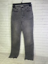 Good American GCRG625TFT Classic Raw Hem Denim Jeans Black Gray Womens Size 0 - £29.85 GBP