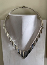 Los Ballesteros Taxco Mexico Sterling Silver Modernist Choker Necklace - £706.08 GBP
