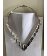 Los Ballesteros Taxco Mexico Sterling Silver Modernist Choker Necklace - £701.80 GBP