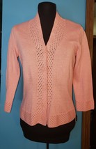 TALBOTS Pink Cardigan Sweater XSP 2 Knit Types Mercerized Cotton Button Front - £15.68 GBP