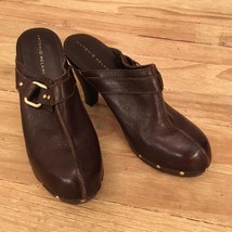 Antonio Melani Womens PACIFIC Studded Brown Leather Clogs Mules Heels Shoe  9.5M - £29.25 GBP