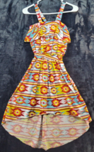 Chillipop Fit &amp; Flare Dress Youth Size 14/16 Multi Geo Print Sleeveless ... - £17.23 GBP