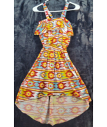 Chillipop Fit &amp; Flare Dress Youth Size 14/16 Multi Geo Print Sleeveless ... - £17.33 GBP