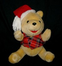 8" Disney Christmas Santa Hat Winnie The Pooh Mcdonalds Stuffed Animal Plush Toy - $13.30