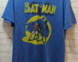 Batman heathered blue Men&#39;s t-shirt M Medium vintage look w/ Robin - £9.79 GBP