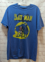 Batman heathered blue Men&#39;s t-shirt M Medium vintage look w/ Robin - £9.81 GBP