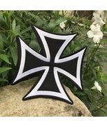 Large 7.5 Inch Maltese Iron Cross Embroidered Patch Biker Vest Jacket Ac... - €25,86 EUR