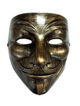 Brushed Bronze Guy Fawkes Anonymous V for Vendetta Halloween Costume Mask - £4.68 GBP