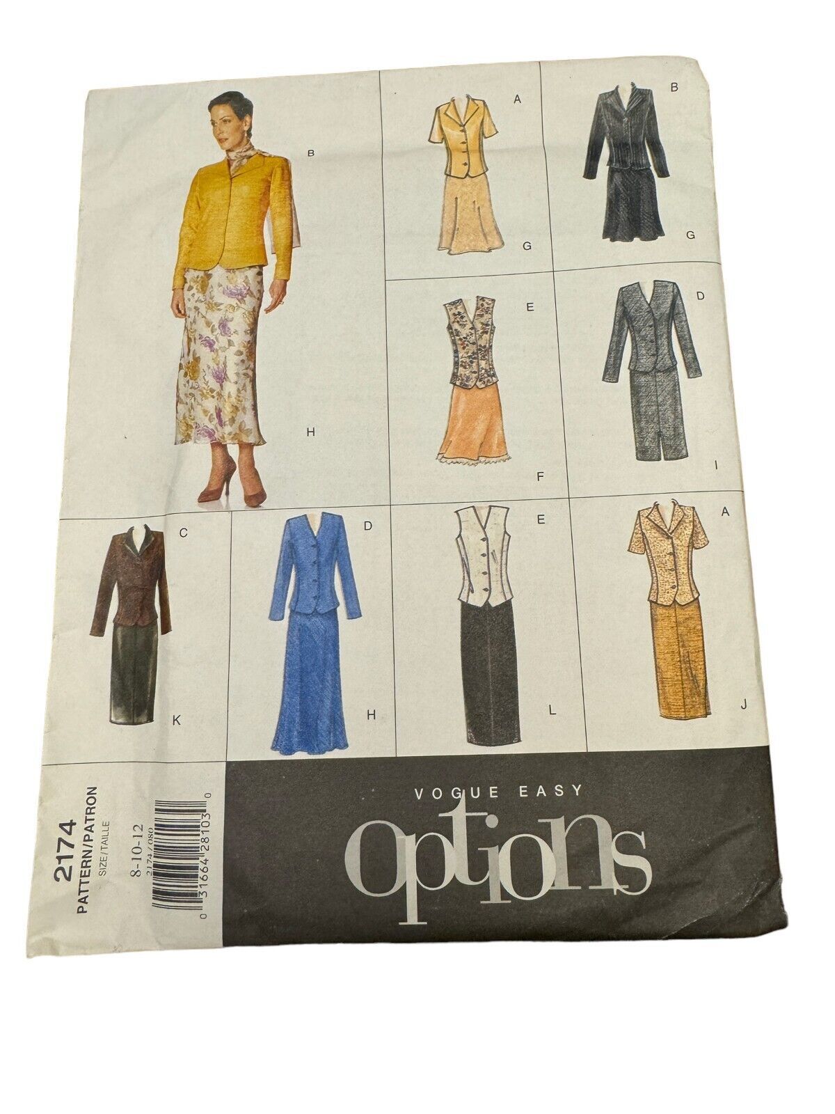 Vogue Sewing Pattern 2174 Misses Top Skirt Scarf Princess Seams Wardrobe 8-12 UC - $7.99