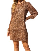 Voy sequin leopard shift dress in Brown - size S - £35.76 GBP