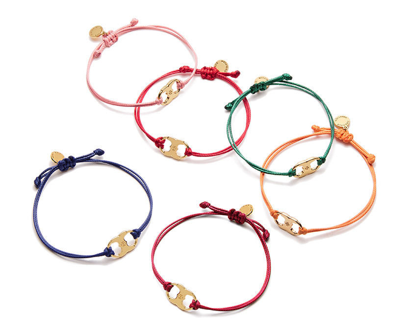 Auth NEW Tory Burch Embrace Ambition Special Edition Silk Bracelet Gemini Charm - $21.11 - $24.38