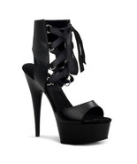 FINAL SALE PLEASER Sexy Black Platform Lace Up Ankle High 6" Heels Shoes 6 - €43,01 EUR FINAL SALE PLEASER Sexy Black Platform Lace Up Ankle High 6" Heels Shoes 6 - €43,01 EUR