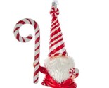 Kurt Adler NIB Noble Gems Peppermint Gnome Glass Ornament Red and White ... - $19.73