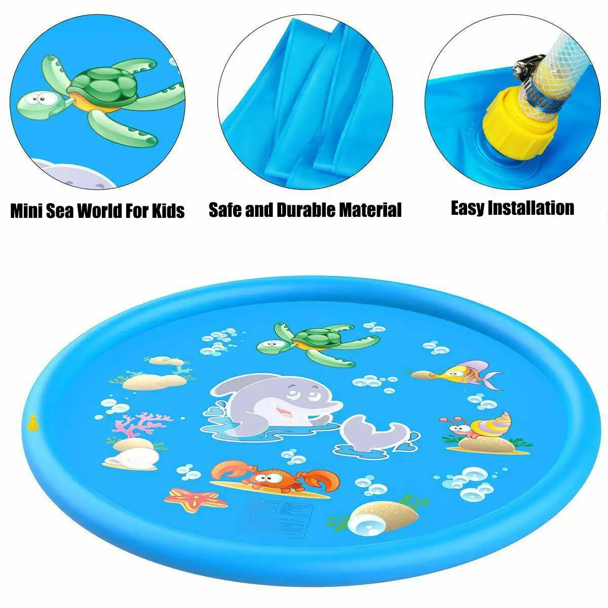 Kids Summer Funny Toys Inflatable Sprinkler Pad Water Play Mat Sprinkle and - £34.22 GBP+