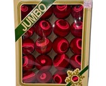 Vtg Pyramid Ornaments Jumbo Satin Sheen Thread Christmas Balls 20 Red Bo... - $26.18