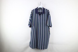 Vtg 90s Streetwear Mens 2XL Tall Faded Rainbow Striped Color Block Polo Shirt - £38.42 GBP