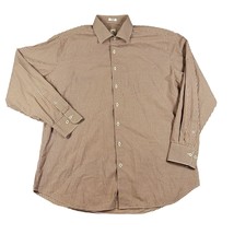 Peter Millar Mens Brown Checkered Weekender Wash Button Down Shirt Long Sleeve - $19.99