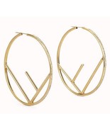 Letter F Swarovski Large Hoop Anine Earring Madewell Paris Designer Ami ... - £10.67 GBP+