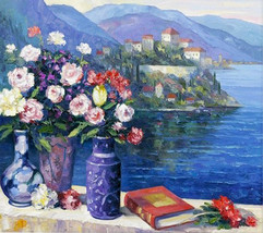 John Zaccheo &quot;Mediterranean Scene&quot; Embellished Limited Edition Giclee W/ COA - £274.06 GBP