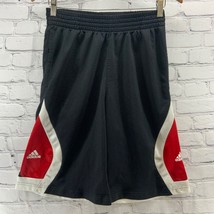 Adidas Basketball Shorts Men’s Sz M Black Red Athletic Gym Stretch Waist - $17.82