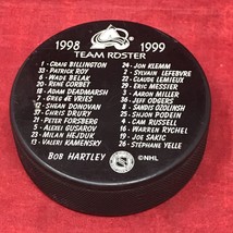 1998 1999 Colorado Avalanche Team Roster NHL Puck Vegum VTG Souvenir - $19.79