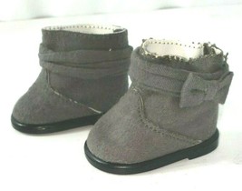 American Girl Doll Grace Meet Gray Ankle Boots w/ Bow Pull-On - $9.99