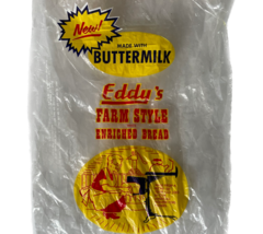 Vintage Eddy&#39;s Farm Style White Enriched Bread Plastic Bag Original Montana - £23.35 GBP