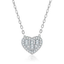 Crystal &amp; Cubic Zirconia Heart Pendant Necklace - £11.21 GBP