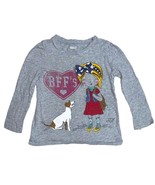 Gray Schoolgirl Polka Dot Bow Dog Long Sleeve Tee Shirt Top Size 3T Old ... - £5.44 GBP