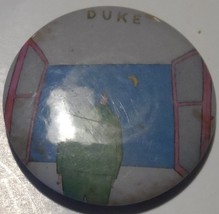  Genesis Blue Metal Button Duke 1980&#39;s 1 Inch Diameter NM Rutherford Ban... - $9.77