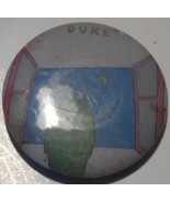  Genesis Blue Metal Button Duke 1980&#39;s 1 Inch Diameter NM Rutherford Ban... - $9.77