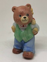 Vintage BC Bronson Teddy Bear Figurine Porcelain Bisque Art Father &amp; Son - £9.56 GBP