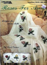 Roses for Anne Cloth in Cross Stitch Leisure Arts 845 Vintage 1989 - $6.42