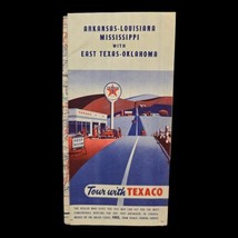 Vintage 1950s Texaco Touring Service Map, Ark., LA., Miss., And East Tx.... - £6.18 GBP