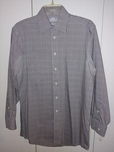 Stafford Men&#39;s Wrinkle Free Broadcloth Cotton Ls Gray Dress SHIRT-15x32/33-NWOT - £14.15 GBP