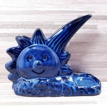 Mexican Folk Art Sun Figurine Cobalt Blue Hand Painted Votive Candle Holder - £13.01 GBP