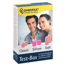 Ohropax TEST BOX Try Me! ear plugs WAX SILICONE FOAM made in Germany FRE... - £8.69 GBP