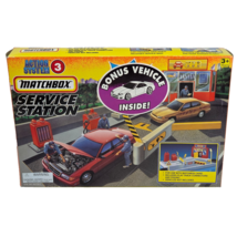 VINTAGE 1995 MATCHBOX SERVICE STATION PLAY SET W/ BONUS VEHICLE CAR TOY NEW - $614.72 MXN