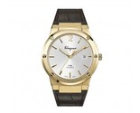 Salvatore Ferragamo Reloj SFDT00419 F-80 Marrón Cocodrilo Patrón 41mm - $356.61