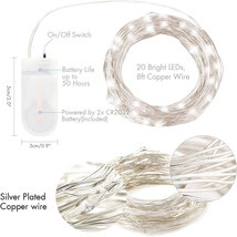 Fairy String LED Lights Flat Battery Operated 20 Micro LEDS 2m / 8ft Cool White - £7.74 GBP