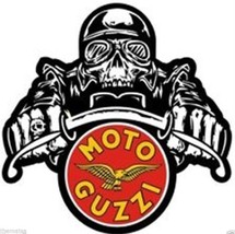 Moto Guzzi Skull Helmet Italian Motorcycle Bumper Sticker Decal Made In Usa - £13.34 GBP