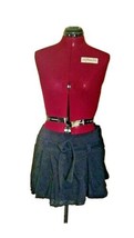 Miss Real Skirt Black Women Belted Rough Raw Seam Flared  Size 12 UK - $61.38