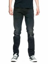 $249 NUDIE JEANS CO. Dude Dan Button Fly Jeans ORGANIC Cotton Black Ride... - £117.65 GBP