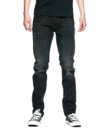 $249 NUDIE JEANS CO. Dude Dan Button Fly Jeans ORGANIC Cotton Black Ride... - £116.75 GBP