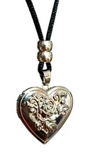Heart Rose Locket Necklace 30mm Keepsake Prayer Photo Hair Baby Lock Gift Uk - £6.43 GBP