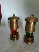 Set of 2 Nautica Brass Minor Lamp Antique Nautical Ship Boat Light Lantern  - £80.67 GBP