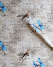 17.71&quot; X 394&quot; Vintage Bright Blue Birds Self-Adhesive Peel And Stick Wall - £28.48 GBP
