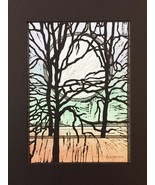 Woodblock Print: Riverside Variation 1 (Limited Edition) Matted to 8&quot; x 10&quot; - €21,36 EUR